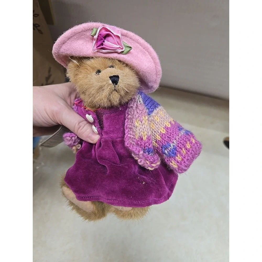 Boyds Bears Bailey Archive Collection Purple Velvet Dress Knit Sweater NWT Vtg